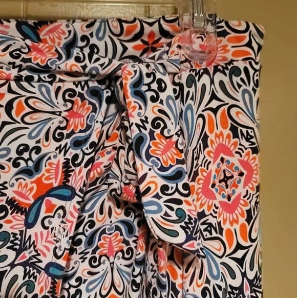 Cynthis Rowley Multi-Colored faux Wrap Around Pull-On Skirt, Stretchy - Picture 2 of 4